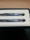 Vintage Cross Classic Century Lustrous Chrome Ballpoint Pen   Pencil Set In Case