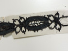 1800s Victorian Handmade Fine Thread Beaded Morning Trim Belt Jet Black  