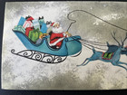 Vintage Christmas Greeting Card Hallmark Santa Claus Sleigh Unused