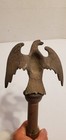 Vintage 20th C  Cast Brass Eagle Pole Finial Flagpole Topper American Flag 5 5 