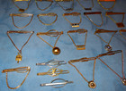 Great Lot  25  Older Vintage  Tie Clips  Most With Attached Chainworks
