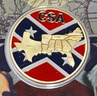 American Civil War Coloured Confederate States Collectors Coin New In Wallet