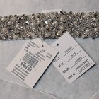 David s Bridal Ivory silver Pearl Crystal Bridal Belt Sash Ribbon S2055