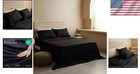 Elegant Twin Size Sheet Set In Black  Super Soft  Breathable Micorfiber Bedding
