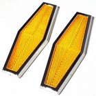 Hexagon Reflectors Universal Amber Acrylic Lens Stick-on 5-1 2 Gg 80861-set Of 2
