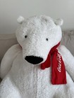Vtg Large Giant Coca Cola Advertising Plush Polar Bear Velvet Scarf  38  Tall
