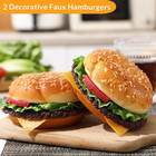 2 Pack Fake Hamburger Realistic Faux Burger Food Display Prop Decoration