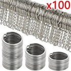 100 50 Pcs Stainless Steel Key Rings Split Hoop-30 25 20mm Diy Flat Metal Chains
