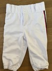 Marucci Boys Youth Large L White Short Baseball Pants Button Red Blue Stripe