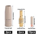 14pcs Mig Welding Nozzle Tips With Non-stick Coating  10 0 035in 0 9mm Tips 2   