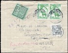 Gold Coast Mixed Franking Cover To Sweden W  Lost Label