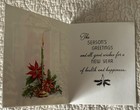 Unused Christmas Front Door Boy Dog Presents Vintage Greeting Card 1940s 1950s