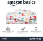   Kids Twin Sheet Set 3 Piece Butterfly Print Soft Bedding Easy Wash Colorful