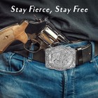 Western Belt Buckles For Men Cowboy Belt Buckle American Patriotic Buffalo Be   