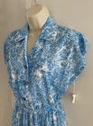 Lot 2 Vtg Penney s 60s-70s Belted Floral Button Front Dress Nylon Short Slv Nwt