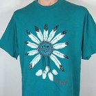 Vtg 80s Arizona Indian Feather Dreamcatcher Travel Souvenir T-shirt Xl Teal Usa