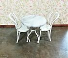 Dollhouse Miniature Patio Set White W  Faux Marble 1 12 Scale Fairy Garden