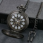 Vintage Mechanical Pocket Watch Steampunk Skeleton Roman Numberal Wind-up Watch