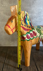 Vtg  Large Nils Olsson Swedish Dala Horse 13 25   Natural Pine Wood Sticker
