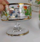 Vtg Lenwile Ardalt Springtime 6 Footed Dessert Fruit Cups Strawberry Butterfly