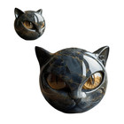 Luxury Black Cat Stone Sculpture Resin Elegant Home Decor   Gift For Cat Lovers