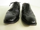 Vtg Men s Johnston   Murphy Black Leather Wingtip Oxford Dress Shoes Sz 9 D b