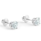 Screw Back 1ct Tw Round Diamond Studs 14k White Gold