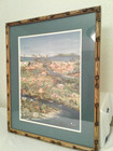 Painting  Figi 17  X 17  Simulated Bamboo Frame With Blue   White Matting 