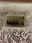 Lilly Pulitzer Hidden Agenda Gold   White Faux Leather Leaf Print Folio