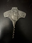 Vintage Konge-tinn Pewter Corkscrew Bottle Opener Made In Norway Viking Ship