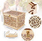 Hooqict Diy Wedding Card Box With Lock Large Rustic Wood Wedding Gift Money Box