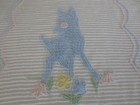 Vintage Fawn   Floral Design Cotton White Chenille Child Bed Cover - 40  X 62 