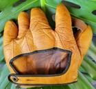 Antique Early 1900s 1920s Baseball Glove 1-inch Web Split Finger Vintage Leather