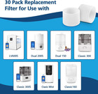 30-pack Top Fill Humidifier Filters For Levoit Classic160 dual150 lv600s