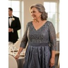      Gray Lace Mother Of The Bride Maxi Dress     Size 16     Elegant Formal Gown     