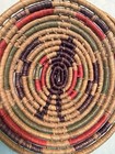 Vintage Hand Woven Coil Colorful Spiral Wicker Bowl Basket 11 1 2    Diameter