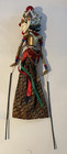Vintage  Indonesian Red Puppet Wayang Wooden Doll 24   top Of Head To Skirt Hem 