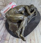 Elegant Signed By Milo Bronze Marble Statue Nude Female Girl Sculpture Figure Nr