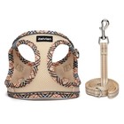 Cat Harness Leash Set Walking Escape Proof Adjustable Mesh Vest Beige Size Xs