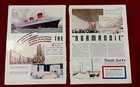Vtg Original French Line Magazine Advertisements Boats 1930s Cruise Ship