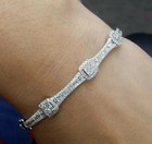 8 Ct Round Cut Simulated Diamond Women s Tennis Bracelet 14k White Gold Plated