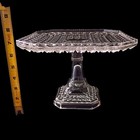 Eapg Campbell Jones Glass Cake Plate Stand Pedestal Square Diamond Cut Antique 