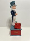 Vintage Replica Uncle Sam Mechanical Bank Cast Iron