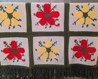 Handmade Vintage Afghan Blanket 46x60 Pristine Heavy Floral