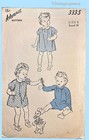 1940s Vintage Advance Sewing Pattern 3335 Sweet Baby Girls Wwii Dress Size 1