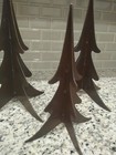 Christmas Trees Mountain Vintage Metal Trees Forest 1 Small 2 Large Lot Of 3