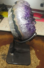Large Amethyst Crystal Cluster Heart Geode F  Uruguay Cathedral Steel Stand
