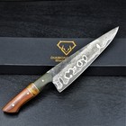 Forged Western Style Damascus  Chef Knife San Mai   52100 Steel   G 10 Handle