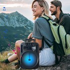 7500w 6 5  Portable Bluetooth Speaker Sound System Dj Party Pa Fm Usb Led Bt Aux