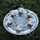 23 5in Turkish Copper Tray  Engraved Round Serving Tray  Handmade Copper Tray